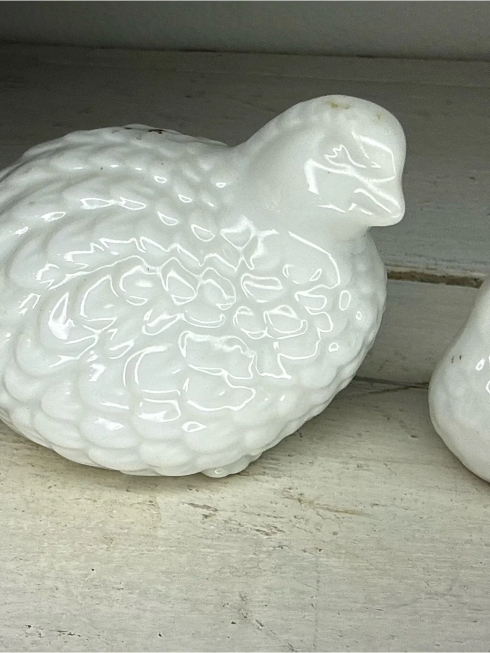 VTG Set of 4 Napcoware White Quail Figurines C9323 Import Japan Ceramic Birds